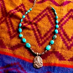 Real Turquoise and sterling silver Ganesha